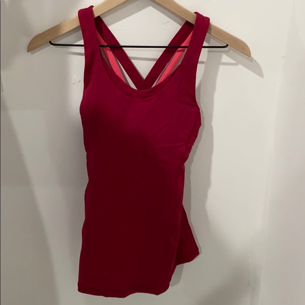 Multi color cross back Lululemon tank